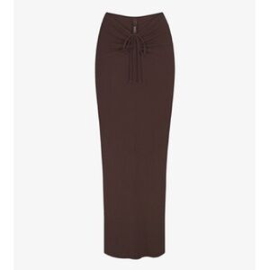 Skims Brown Drawstring Maxi Skirt